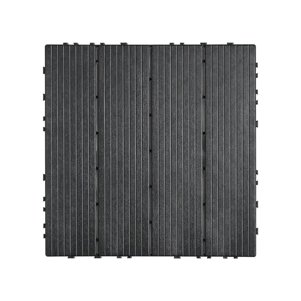 Interlocking Deck Tiles 36 Pack 12"x12" Plastic for Porch Dark Grey