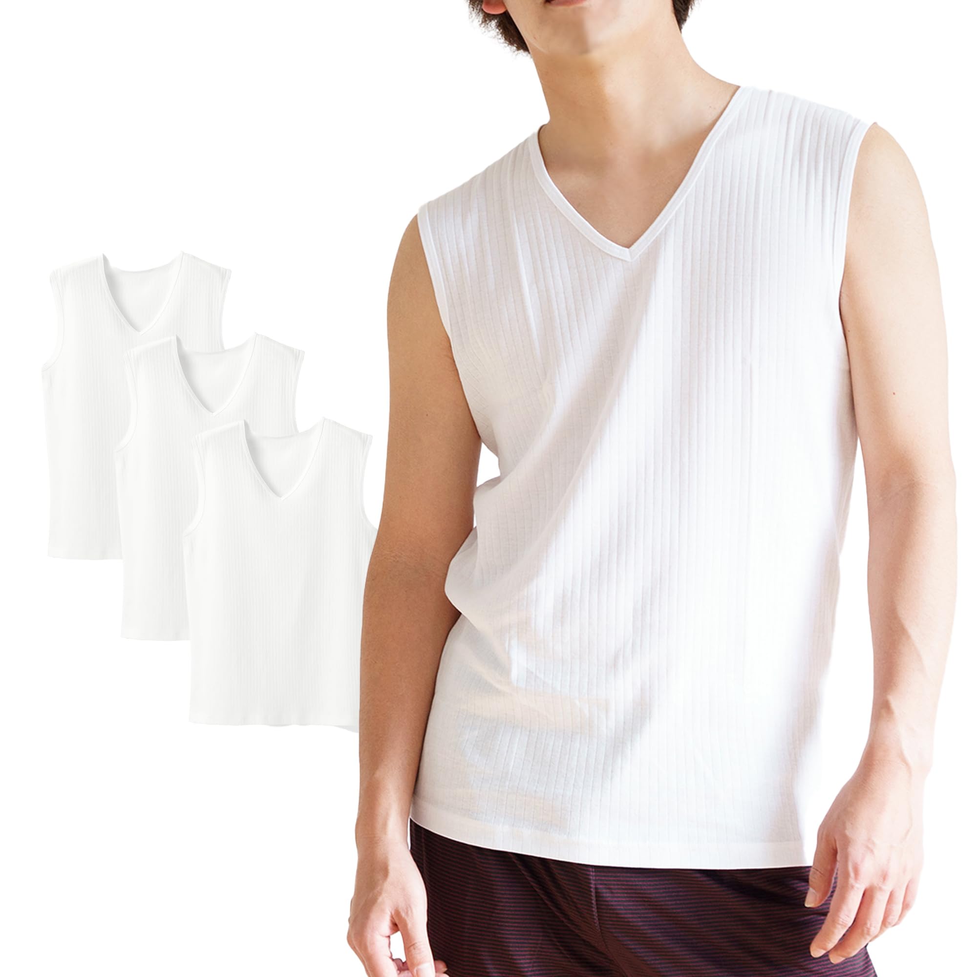 хлопок прохладный к серфингу белый Shirasagi Knit 3 шт трусы 100 хлопок на ощупь нижнее белье V-образный вырез рубашка иглопробивной мужской удобный 6229₽