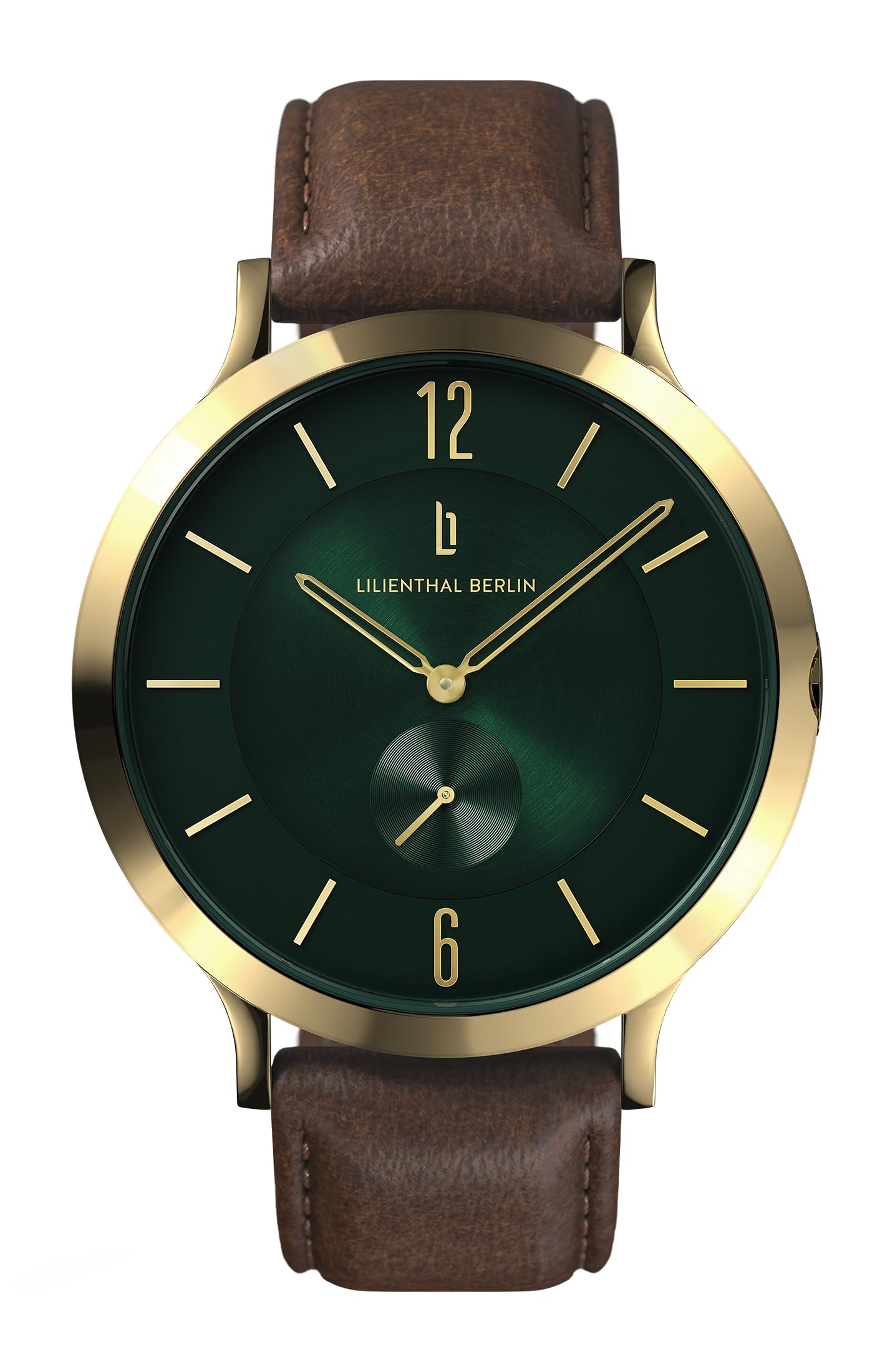 

Lilianthal Berlin Brown Watch with Small Made in Men s Seconds, Germany, L01-119-CB046BS зелений