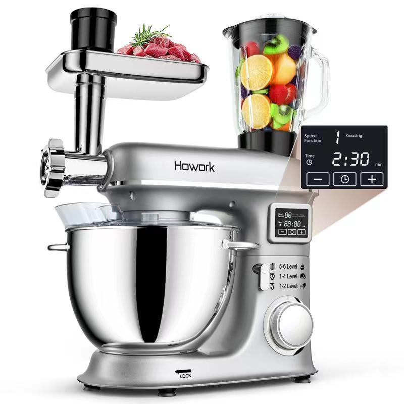 8L Commercial Blender and Multi-function Dough Mixer with Tabletop Egg Beater SM-1552