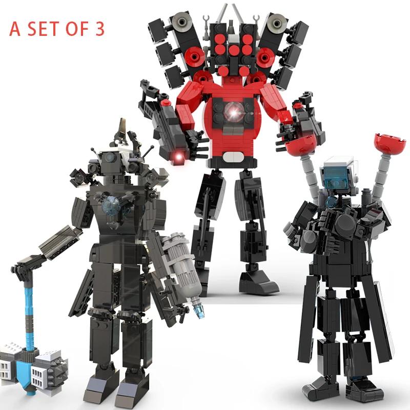 MOC Skibidi Toilette Bausteine Set Titan Speakerman Cameraman Tvman Steine DIY Modell Spielzeug für Kinder Neujahrs Geburtstagsgeschenke
