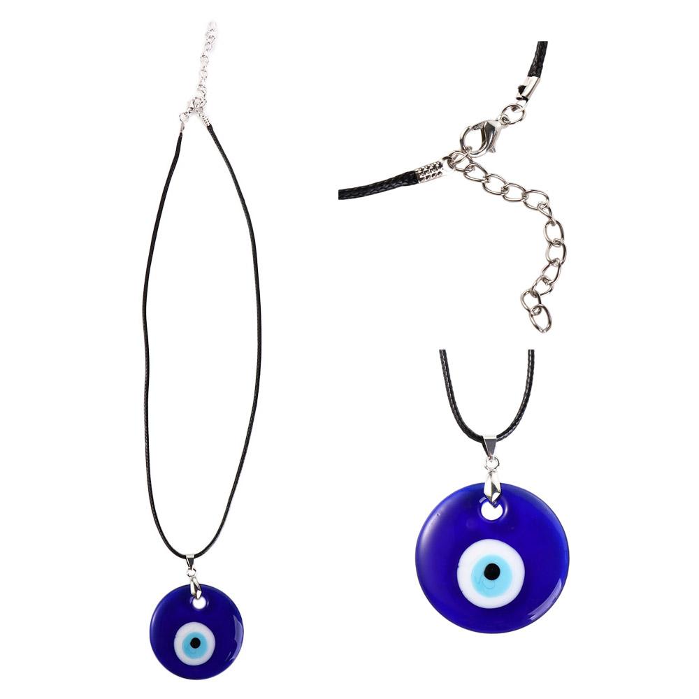 Freundschaft Glücksparty Schlüsselbeinkette Blauer Augenanhänger Choker-Halskette für Frauen Amulett-Halskette