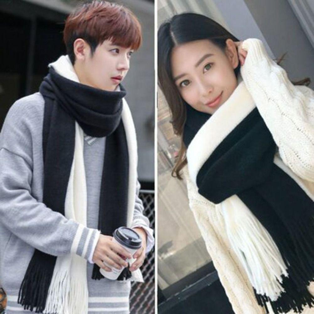 Windproof Long Wool Tassel Scarf Korean Style Winter Neckerchief Men Cashmere Scarf  Women/Male