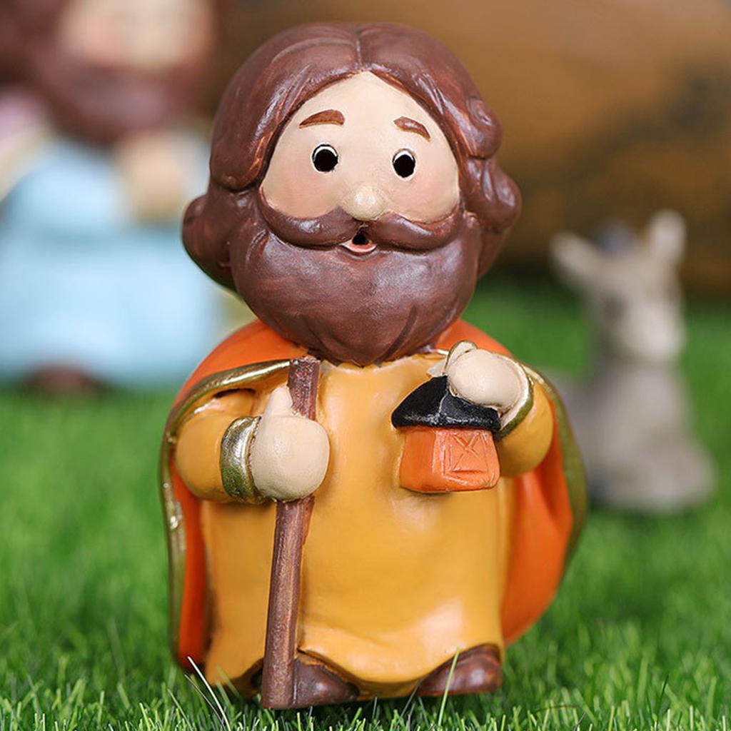 Christmas Manger Decoration Set Baby Jesus Statues Resin Art Crafts for Home Festival Wedding Party Decor