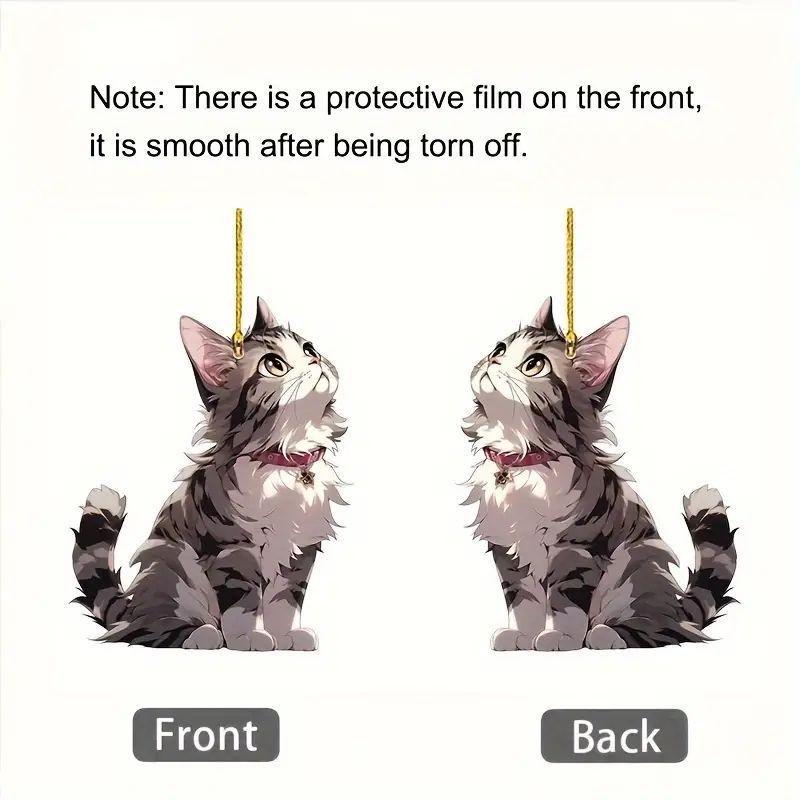 Adorable Acrylic Cat Pendant For Car Interior Decoration Cute Cartoon Style