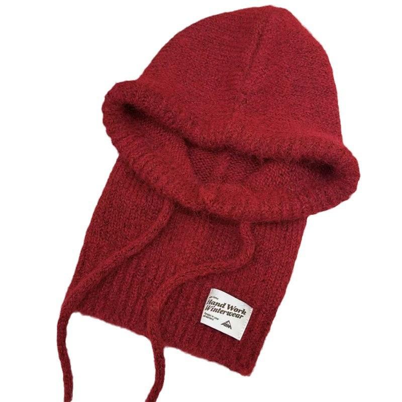 New Wool Blended Scarf Hat for Women October Siege All In One Winter Versatile Wool Knitted Student Scarf for Men