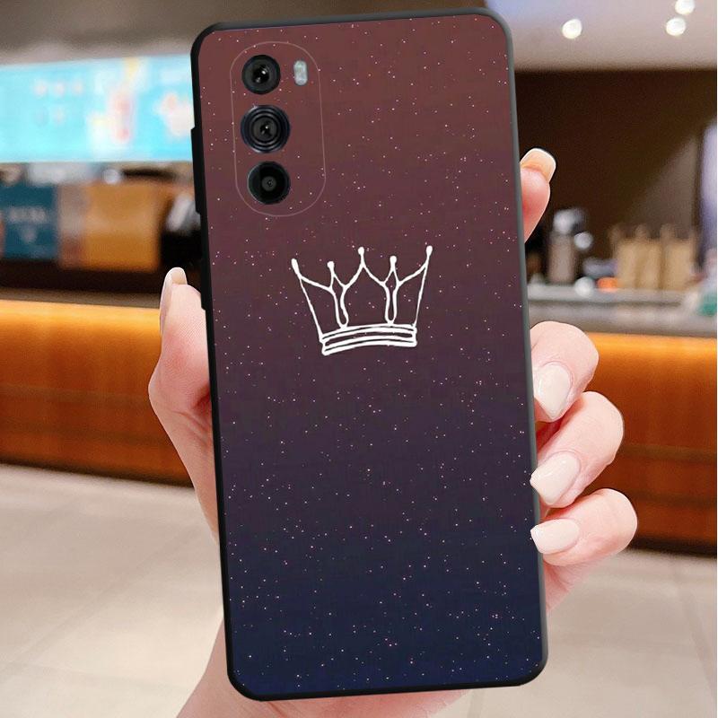 Phone Case For Motorola Edge 50 40 Pro 60 50 40 30 Ultra Neo Fusion Moto G85 G72 G53 G54 G84 G13 G32 King Queen Crown