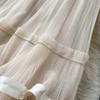 Spring Super Mesh Skirt Women's Medium Length Pleated Cake Skirt Elastic High Waist A-Shaped Large Swing Skirt Umbrella Skirt