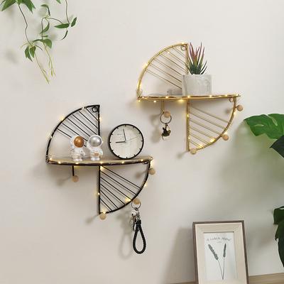 Modern Light Luxury Creative Metal Fan-shaped Wall Hanging Rack Multifunctional Simple Home Bedroom Wall Hanging Rack