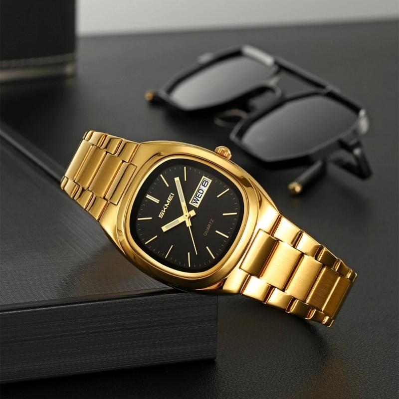 SKMEI Elegant Women Wristwatch Waterproof Luminous Calendar Ladies Watch Square Stainless Steel Quartz Women's Watches