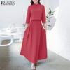 ZANZEA Women 3/4 Sleeve Blouse and Skirts Summer Two Piece Suit Sets