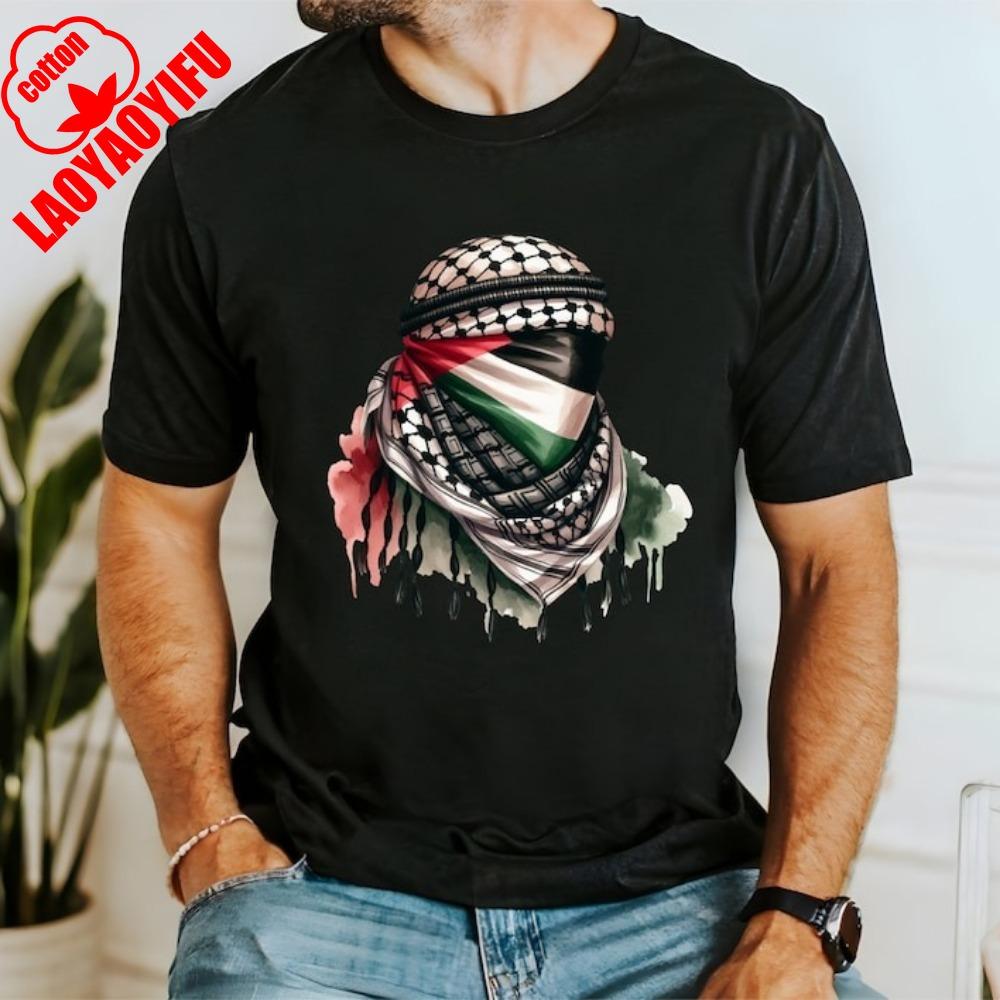 Palestine T Shirt Keffiyeh Shirt Palestine Flag Shirt Charity Donation Summer Unisex Loose Harajuku Breathable Camisetas