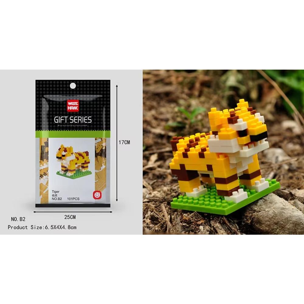 Kids Toy Mini Building Blocks Micro Bricks Eagle Moose Dog Cat Bird Animals 3D Model Bag Gifts Educational Toys For Children