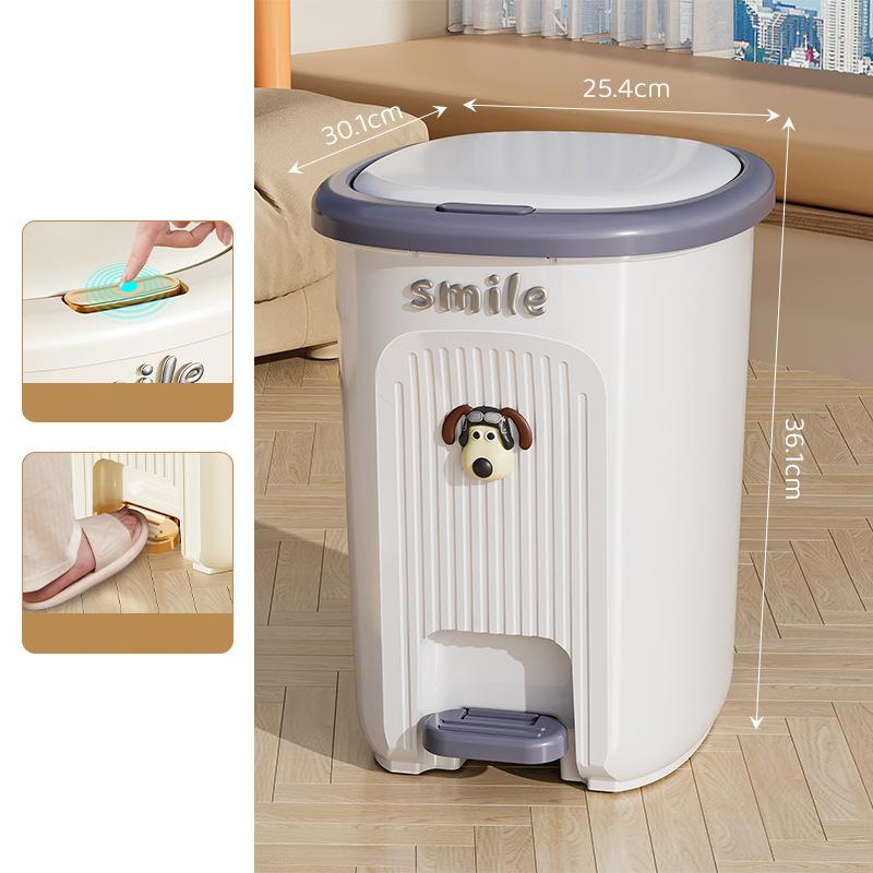 Trash Can With Lid Kitchen Standing Trash Can Large-Capacity Bin Dustbin Bathroom Bucket Toilet Wastebasket Household Items