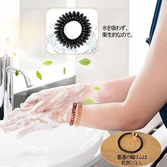Spiral hair ties telephone cord type ponytail spring rubber coil coils durable no marks left (4 colors 8 pieces set)