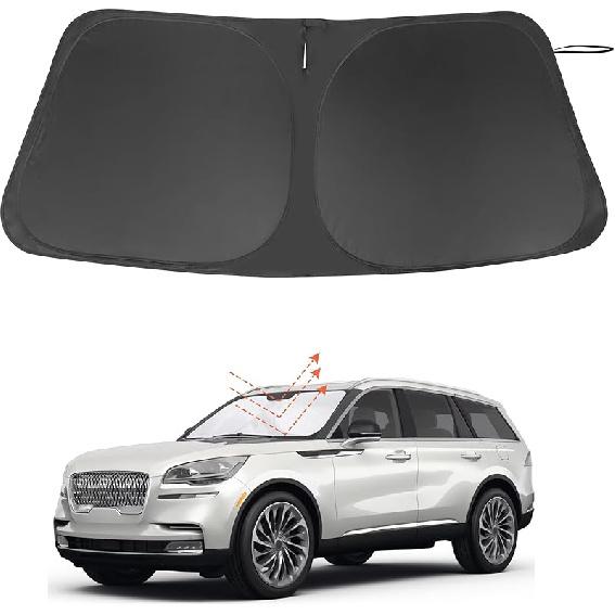 TINGLU Sun Shade For Tesla Model X Tesla X 2016-2024 2025 Accessories Windshield Sun Shade Window Shade UV Rays Protection Sun Visor Cover With
