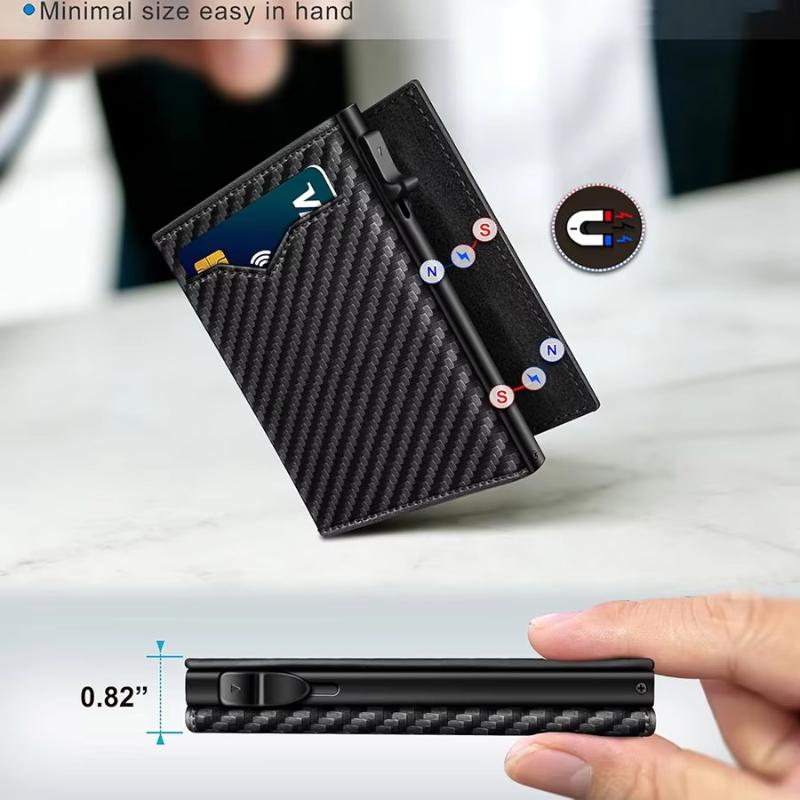 Up Wallet For Men Blocking Credit Card Holder With Clear Id Window Cash Pocket Slim Business Purse Gift
