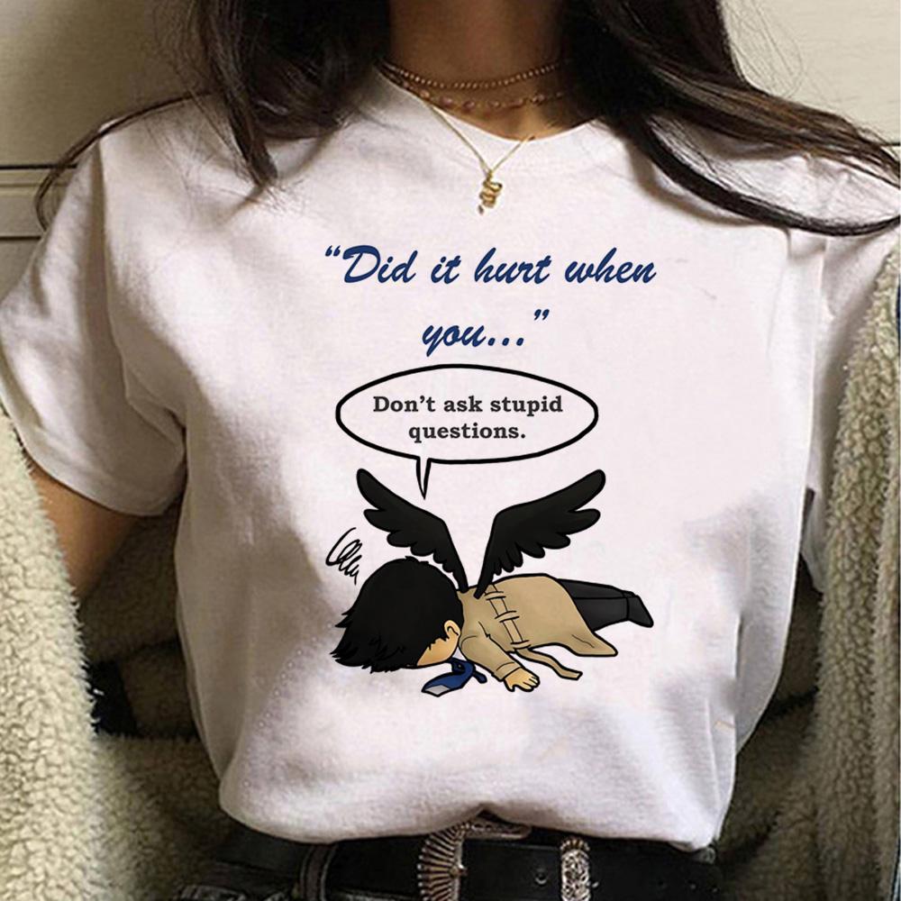 Supernatural Tshirt Women Manga Tee Girl 2000s Clothing