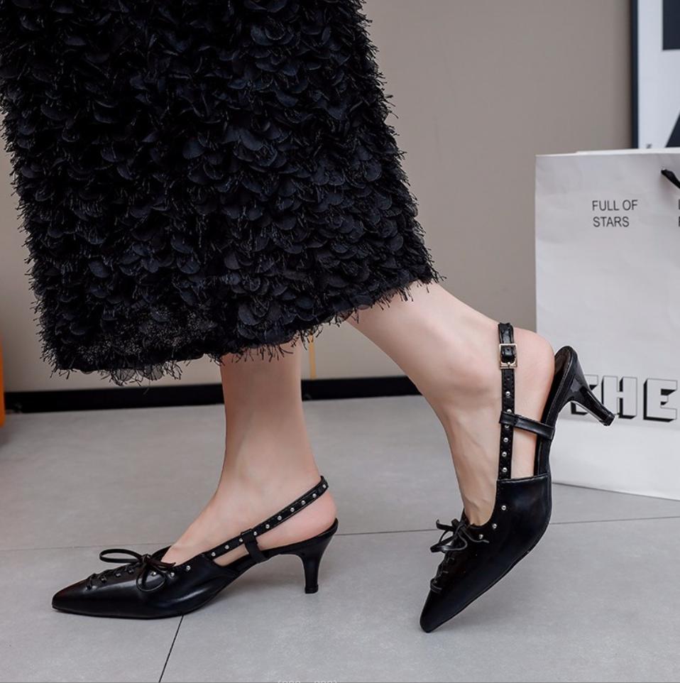 Spitze Pumps Sandalen Damen Hohe Absätze Schuhe Weiblich Sommer Flach Mode Schnürung Neu Elegant Frau Absatzzschuhe 2026