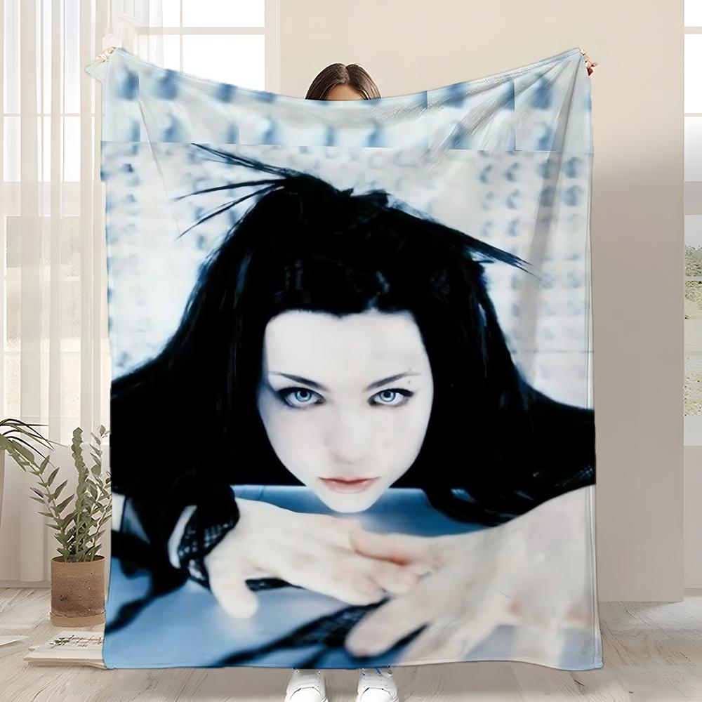 

Band Evanescence Throw Kid-Friendly Flannel Throw Blanket Soft Warm Anti-Static Washable All Season 75x90cm