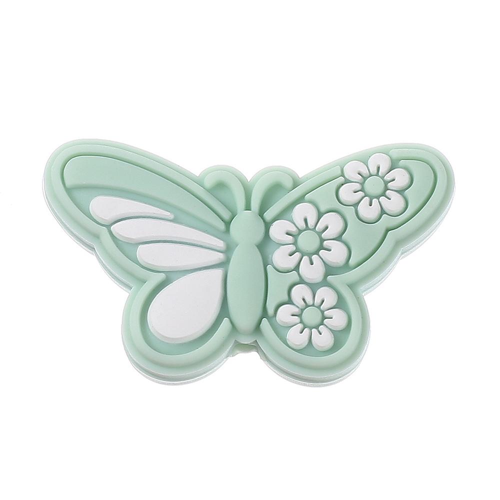 10Pcs 19x32mm Cartoon Butterfly Silicone Beads Food Grade Teether Bead For Jewelry Making DIY Pacifier Chain Necklace Bracelet