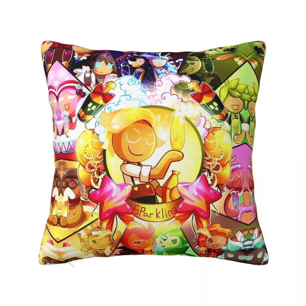 Black Pearl Cookie Pillow Case Cookie Run Kingdom Cushion Covers Customized Polyester Decor Pillowcover for Home 4545cm