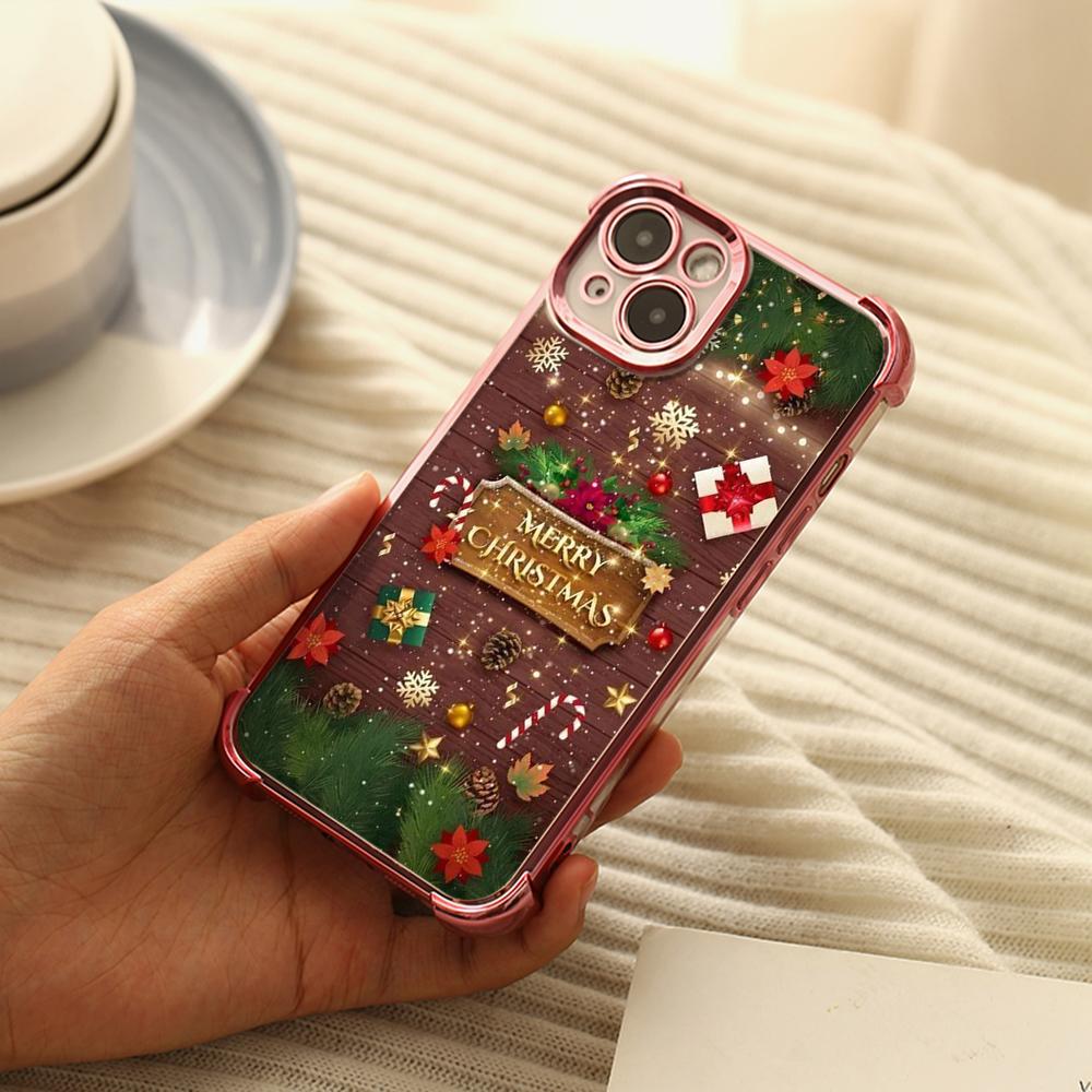Ae111 Merry Christmas Design Electroplated TPU Phone Cases for Xiaomi 11 Lite 5G Redmi Note 13 11 Pro 12C 9S 14C Huawei Four Corner Protection Cover
