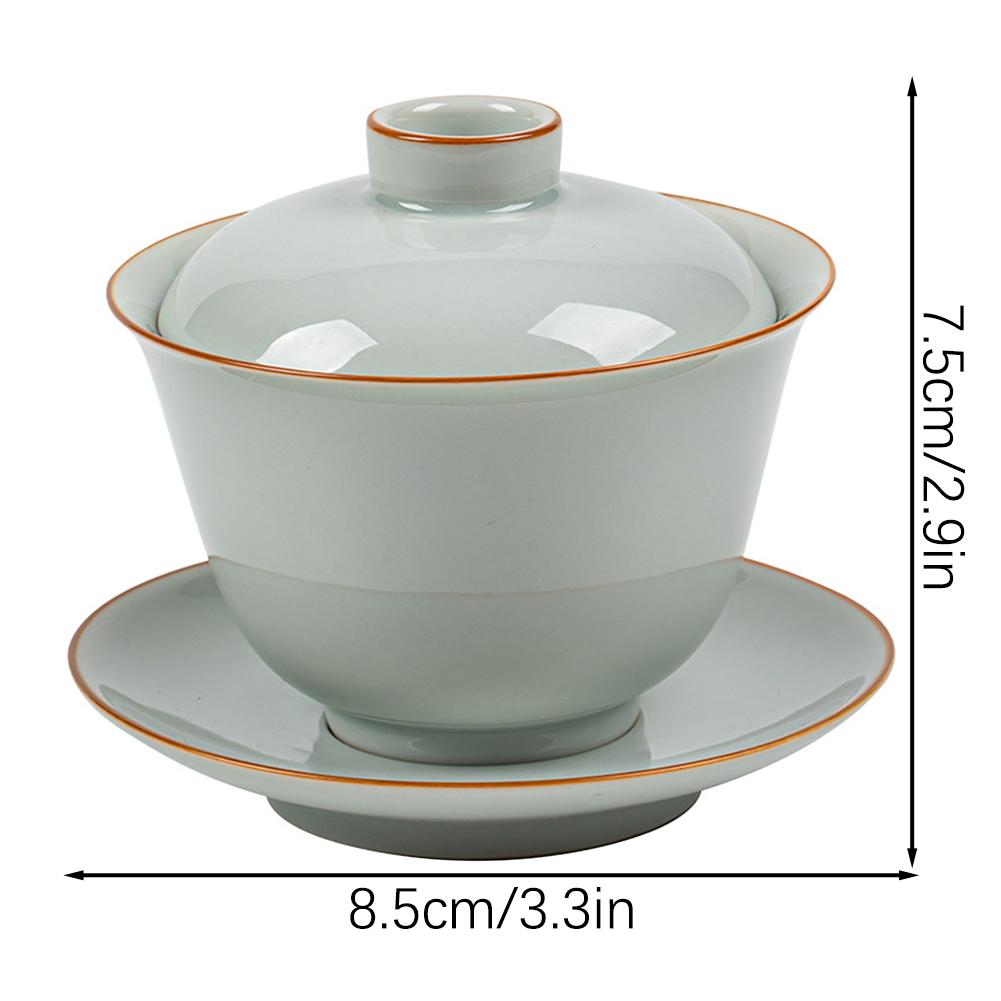 Ceramic Gai Wan Tea Set Chinese Traditional-Gaiwan Tea Bowl Tea Set Present For Friends Family