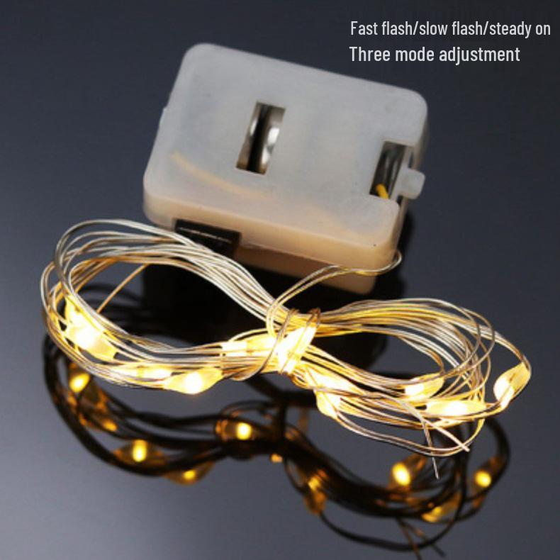3m Warm White LED Copper Wire Fairy Lights - Battery-Powered Colorful String for Christmas Decoration