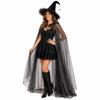 Hooded Mesh Witch Hat Hooded Cloak Role Play Halloween Cosplay Hooded Cape  Women Party