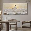 Jesus geht auf dem Wasser - Leinwand-Wandkunst - Modernes biblisches Wunder, Gebetsraum, Wohnzimmerdekoration