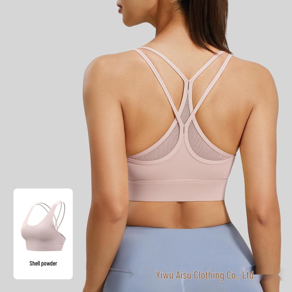 Breathable Backless Shockproof Mesh Sports Bra