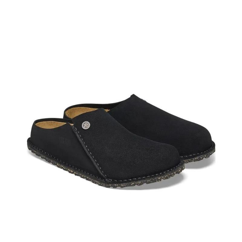 Birkenstock Unisex Suede Soft Comfort Thick-Sole Round Toe Closed-Toe Clogs Black Regular Fit 1025114 42