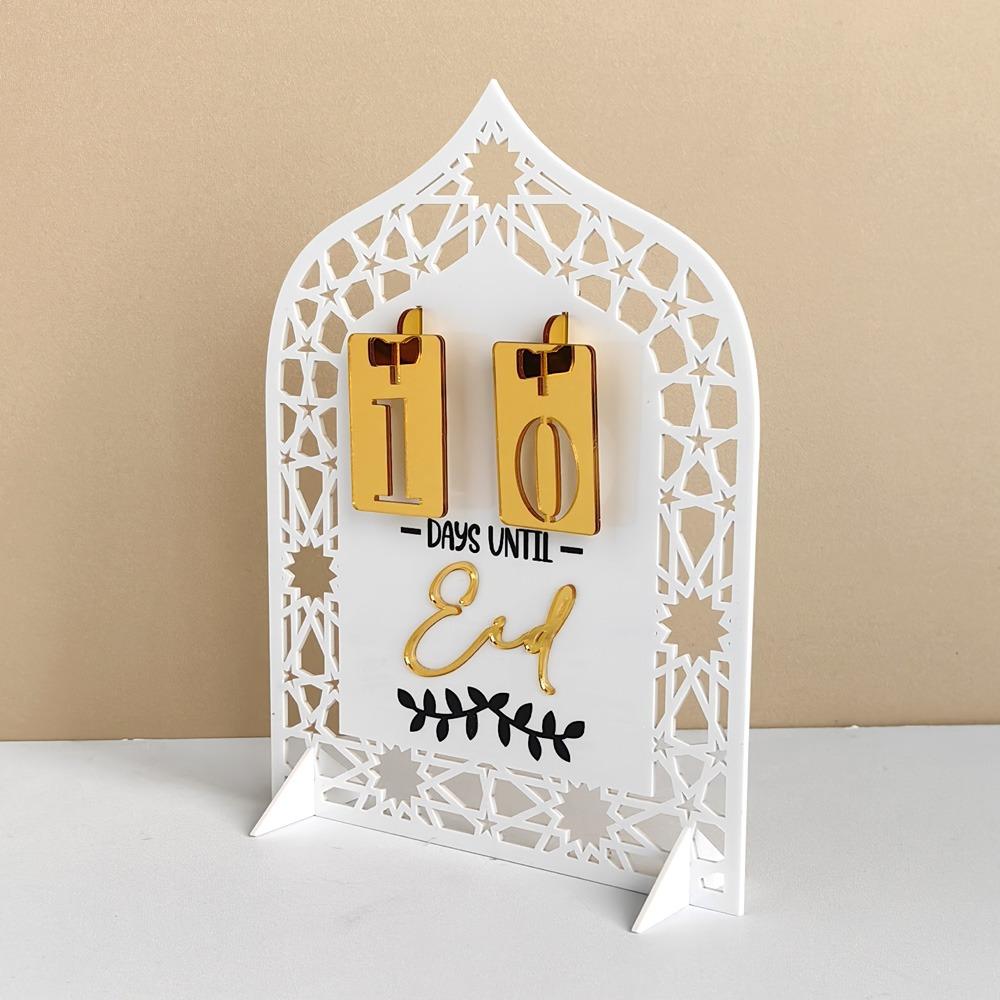 Acrylic Ramadan Countdown Calendar Mirror Surface Eid Mubarak Decoration  Eid Al-Fitr