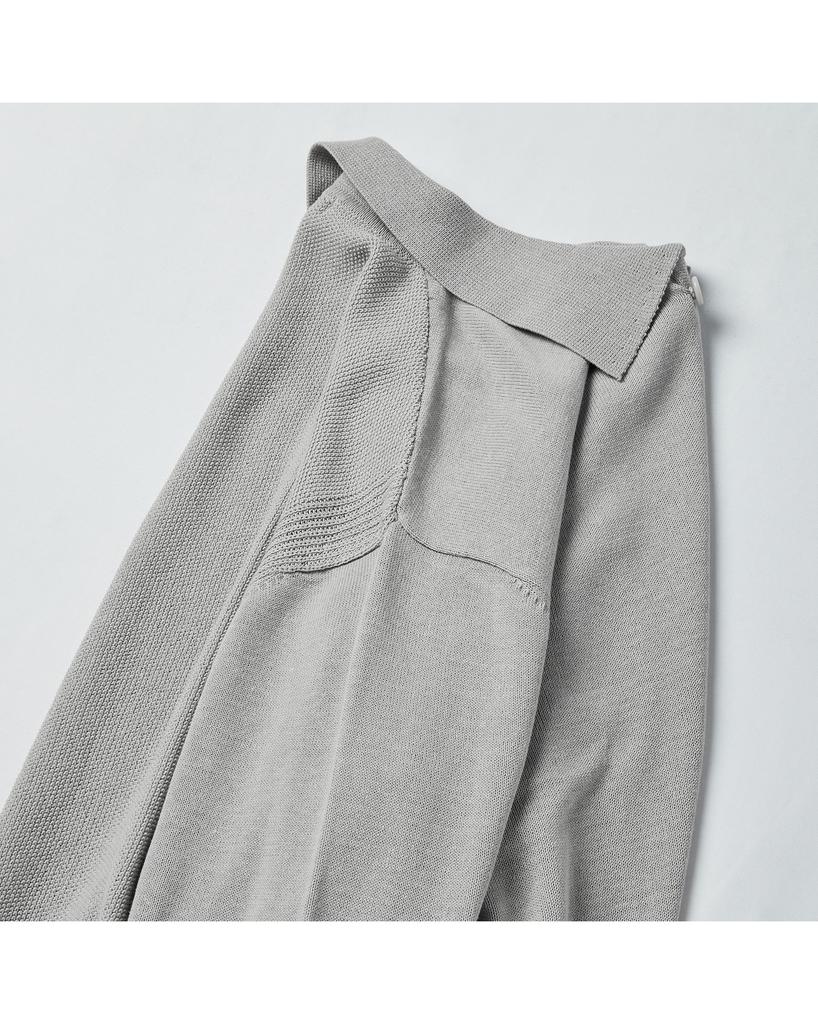WORTHWHILE MOVEMENT Two-Sided Knit Polo Shirt (Light Gray)