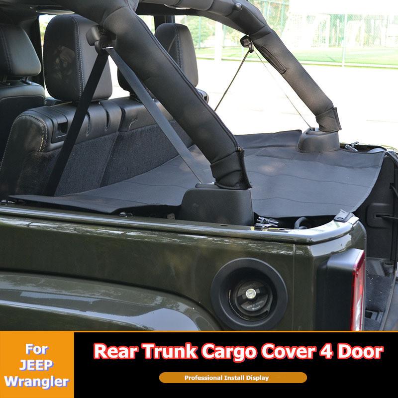 Rear Trunk Cargo Cover Security Shield Cover for Jeep Wrangler JK 4 Doors 2007-2017 Anti-Theft Protection Privacy Partition