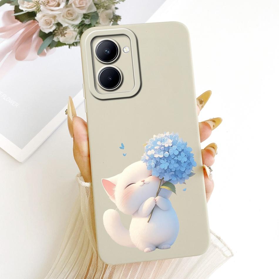 For Realme C33 C31 Cute Cat Flower Cartoon Phone Case For Realme C31 C33 Soft Silicone Covers Bumpers