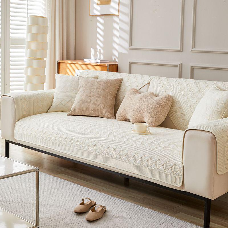 Four Seasons Non-Slip Pure Cotton Sofa Cushion - Modern Leather Sofa Cover 2026.