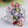 Colorful Zircon Ring Aaa Zircon Ring, High-End Ring Ring.