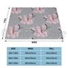 Cherry Blossom & Cranes-Grey Blanket For Sofa Bed Travel Cherry Blossom Sakura Cherry Blossom Cherry Blossom