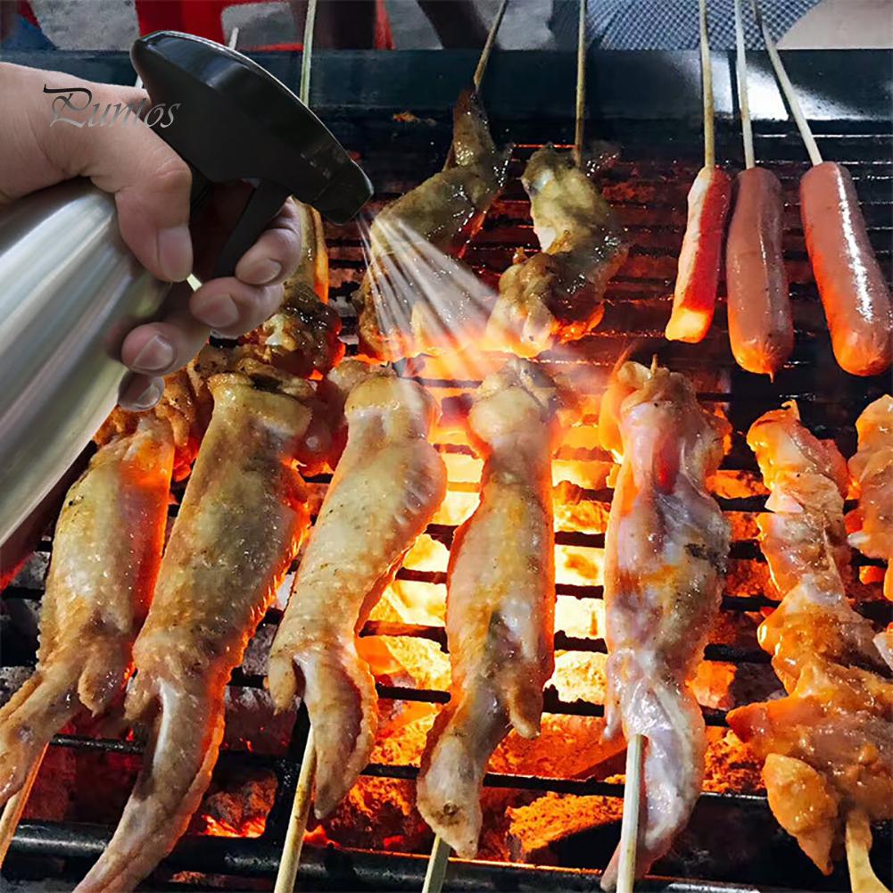 Puntos Kitchen Stainless Steel 500ml Oil Fuel Spray Bottle Injection Sprayer BBQ Tool