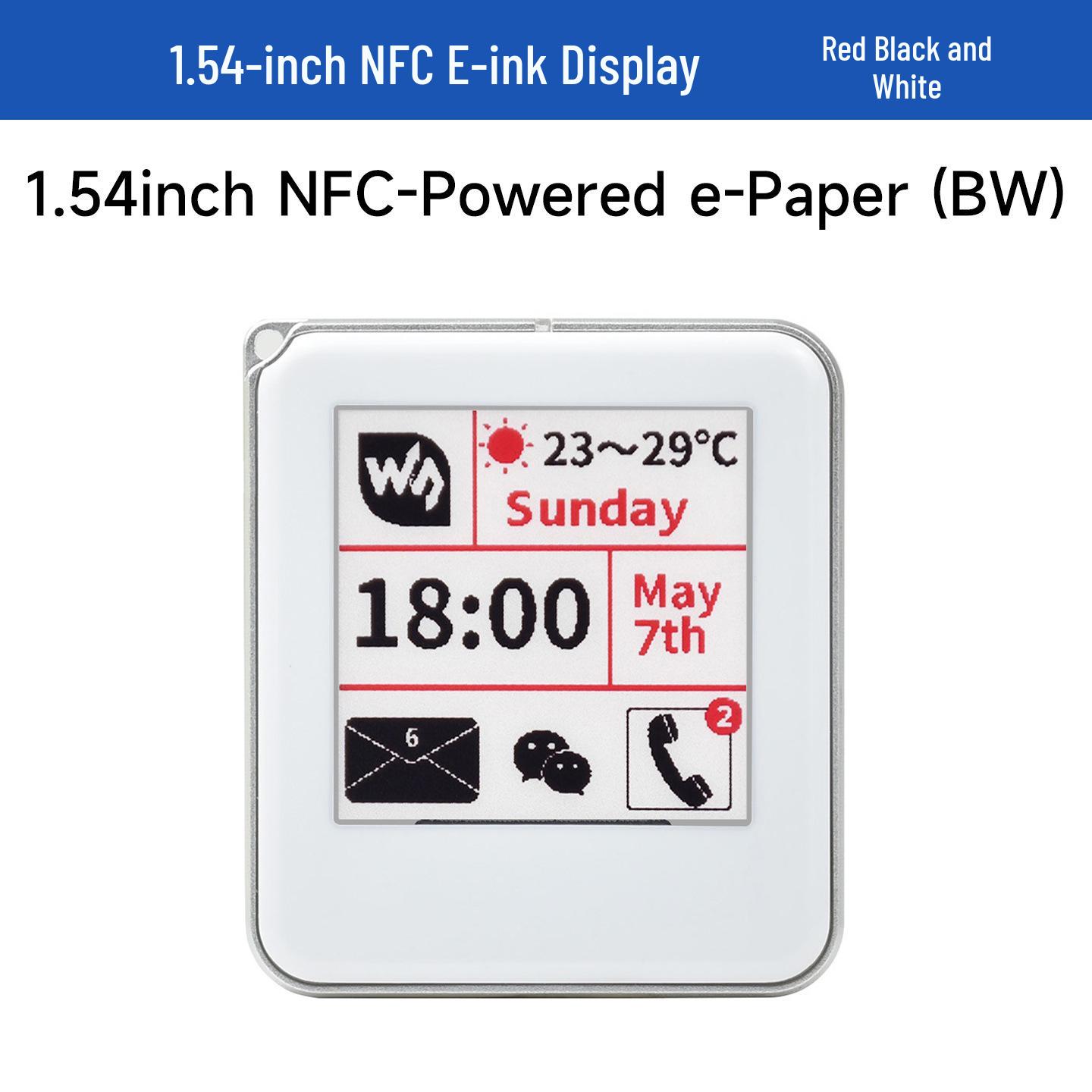 1,54-дюймовый E-Paper дисплей с NFC: Беспроводная полочная этикетка без батарей 1.54 inch NFC-Powered e-Paper (Black/White)