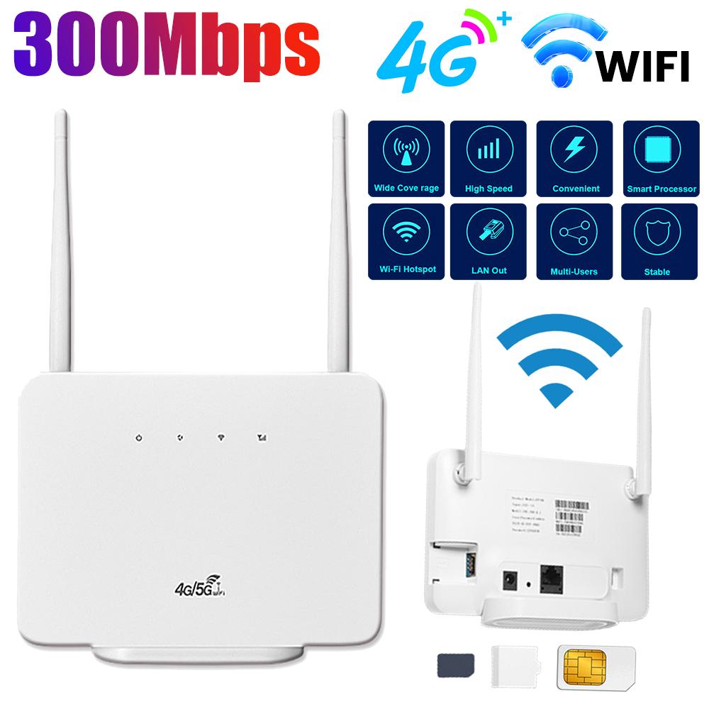 4G Wireless Router 300Mbps 4G Router Wireless Modem External Antenna with Sim Card Slot for Home Travel Work