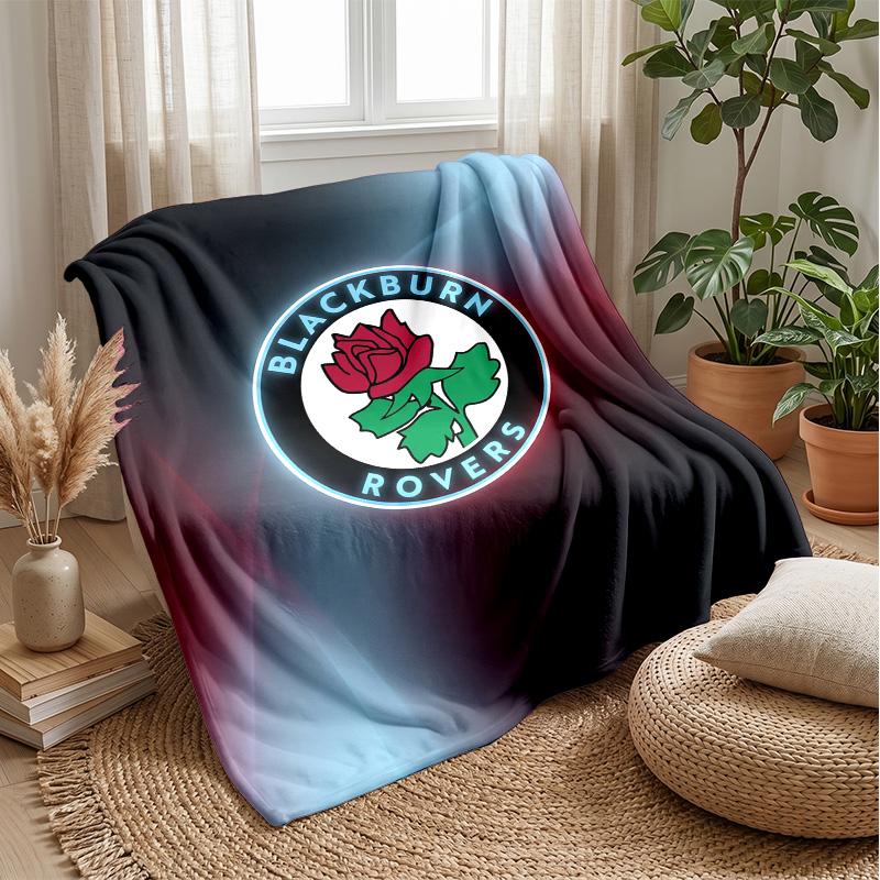 Blackburn Rovers Football Print Flannel Blanket, Soft Warm Lightweight Throw Blanket for Sofa Bed Camping