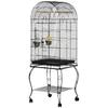 Cușcă pentru Păsări și Canari, Volieră cu Roți din Metal Negru 51x51x153 cm