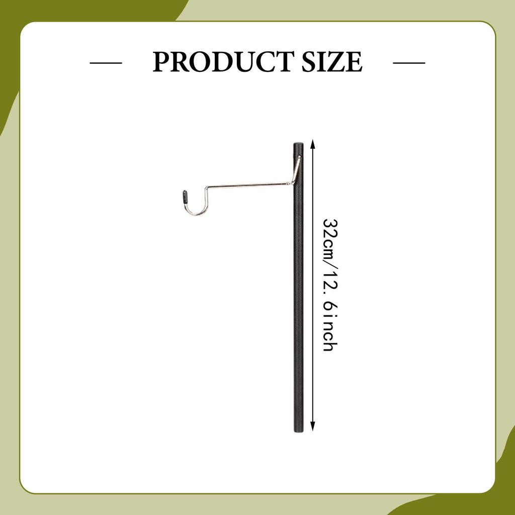Camping Lantern Pole Hooked Stand for Picnic Lighting Professional Multipurpose Quick Installation Sturdy 32cm Length Compact