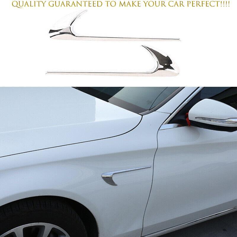 Fit For Mercedes-Benz GLK 2009-2015 Chrome Front Side Door Fender Cover Trim 2pc