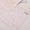 5D Embossed Pink Flower & Butterfly Nail Art Stickers - Charming DIY Nail Decals