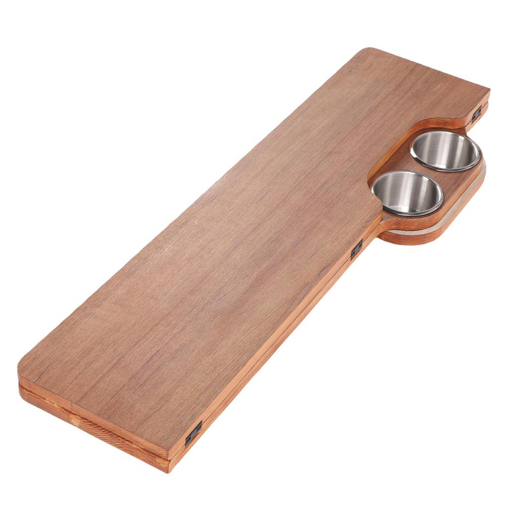 RV Table Top Replacement with 2 Cup Holders Folding In Half 31.49x15.74in Solid Wood Boat Table Top Panel for Trailer
