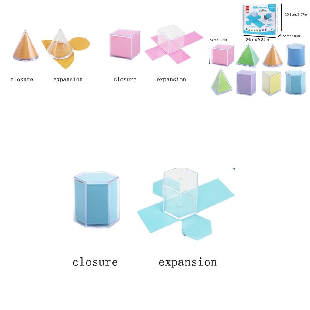 3d Geometry Math Model Kit For Middle School Cube And Rectangular Prism Unfolded Diagrams